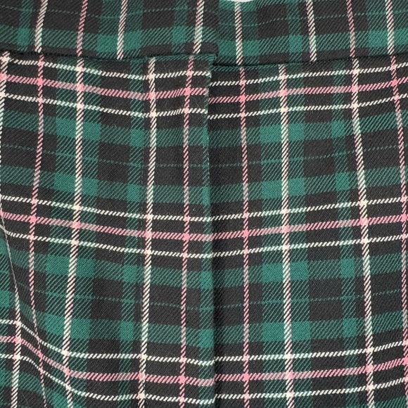 NWT Ann Taylor Size 14 Ankle Dress Pants Tartan Plaid Curvy Fit High Rise Green - Picture 4 of 8
